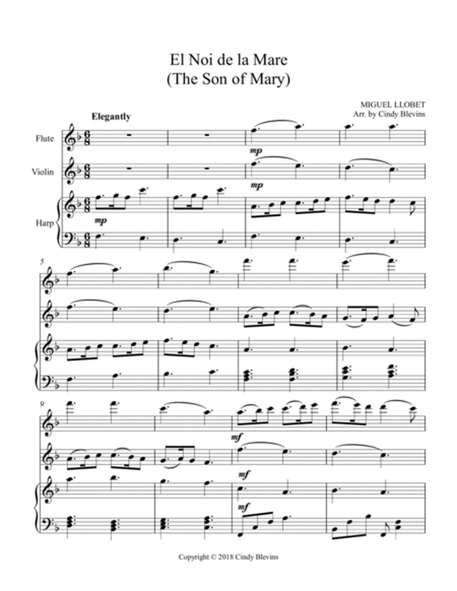 The Son of Mary, for Harp, Flute and Violin image number null