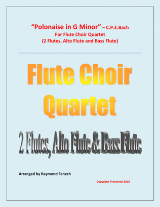 Book cover for Polonaise in G Minor - Flute Choir Quartet (2 Flutes; Alto Flute and Bass Flute)