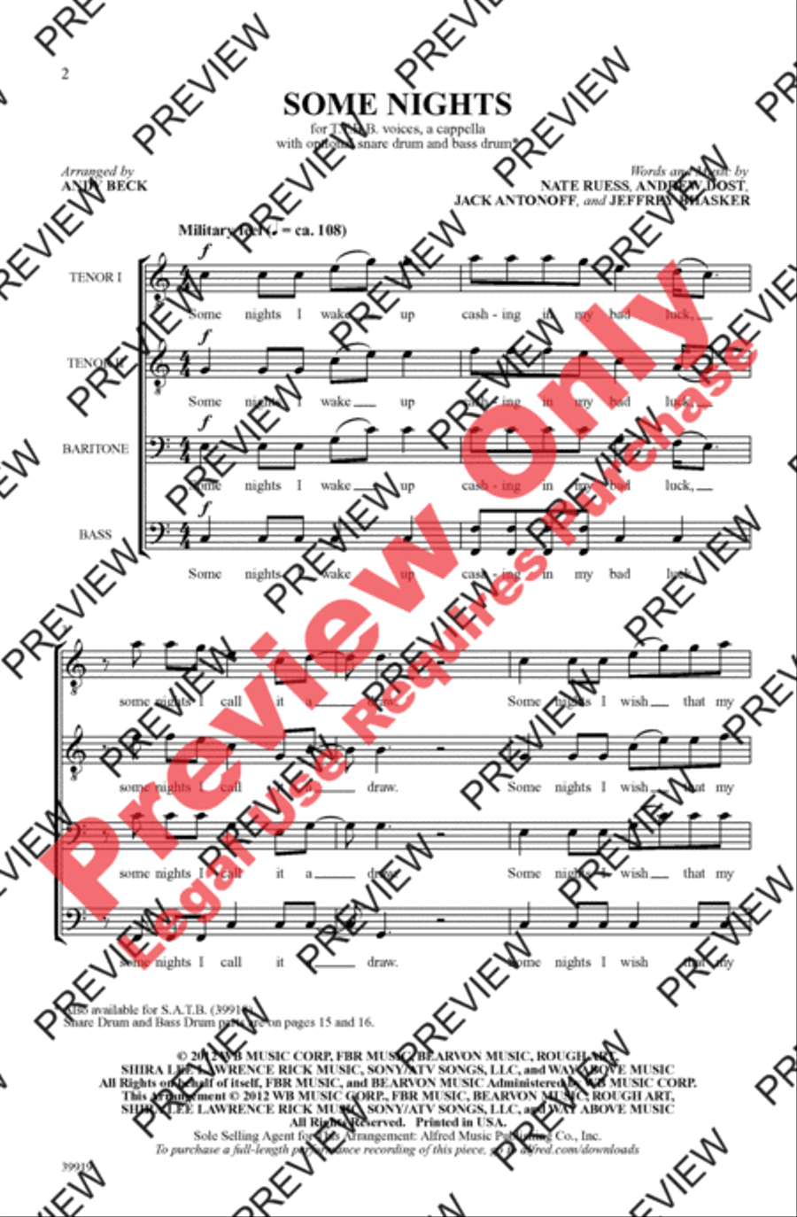 Some Nights Some Nights Men's Choir scores gallery preview page 2