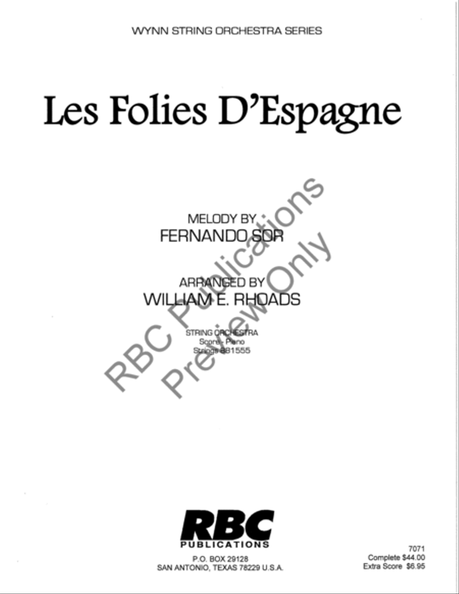 Les Folies D'Espagne (Score) String Orchestra scores gallery preview page 2