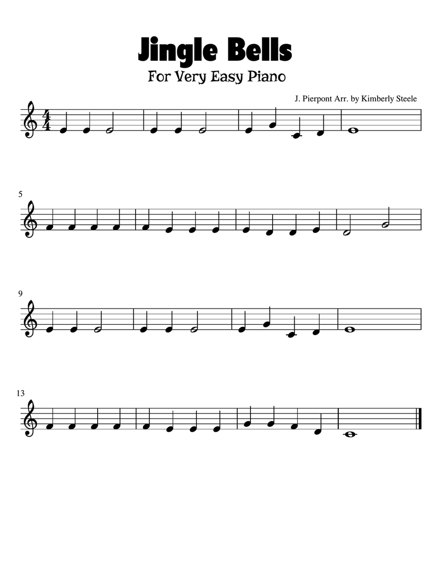 Jingle bells 2025 keyboard notes