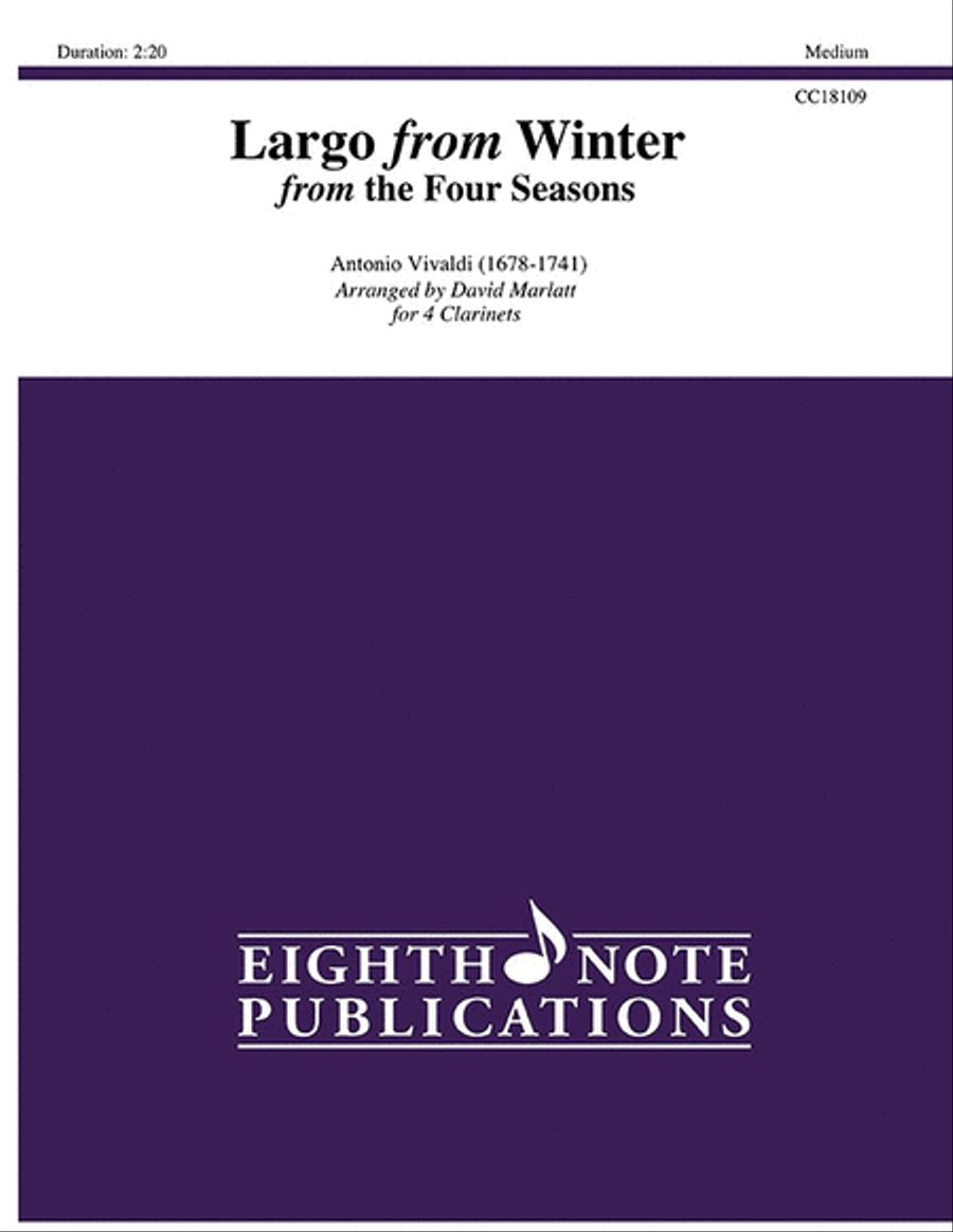 Largo from Winter Clarinet Quartet scores gallery preview page 1