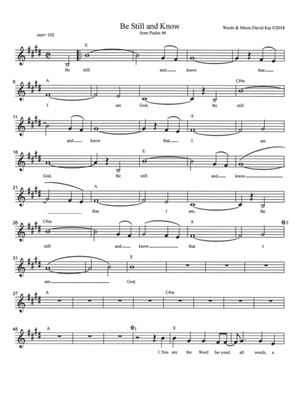 Be Still and Know (lead sheet in E)