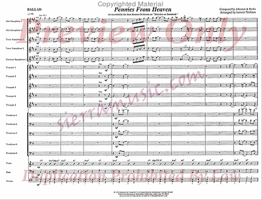 Pennies From Heaven Jazz Ensemble scores gallery preview page 2