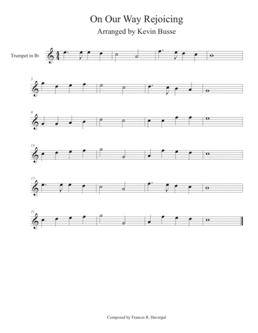 On Our Way Rejoicing (Easy key of C) - Trumpet image number null