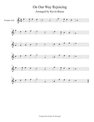 On Our Way Rejoicing (Easy key of C) - Trumpet