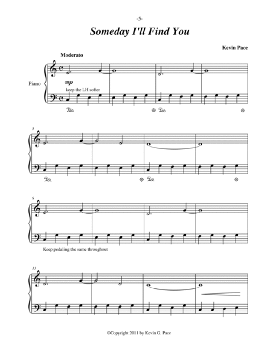 Someday I'll Find You - easy piano solo Easy Piano scores gallery preview page 2