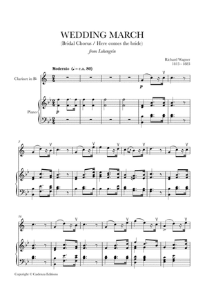 Wedding March (Bridal Chorus - Here comes the Bride) for Clarinet in Bb and Piano