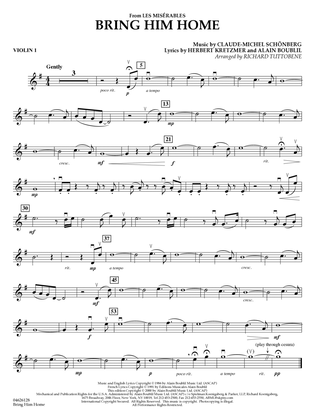 Bring Him Home (from Les Misérables) (arr. Richard Tuttobene) - Violin 1