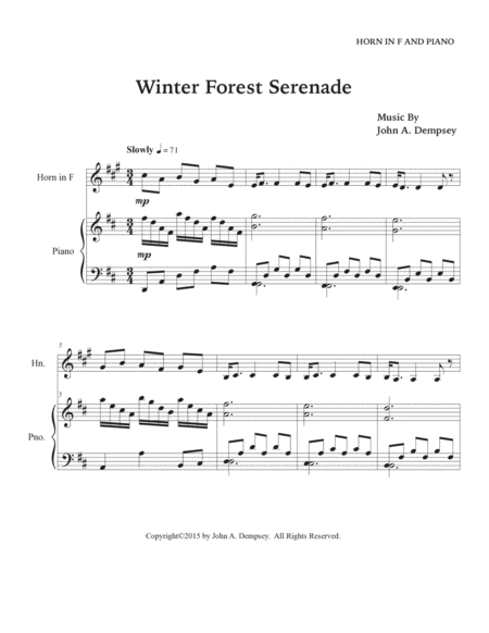 Winter Forest Serenade (Horn in F and Piano) image number null