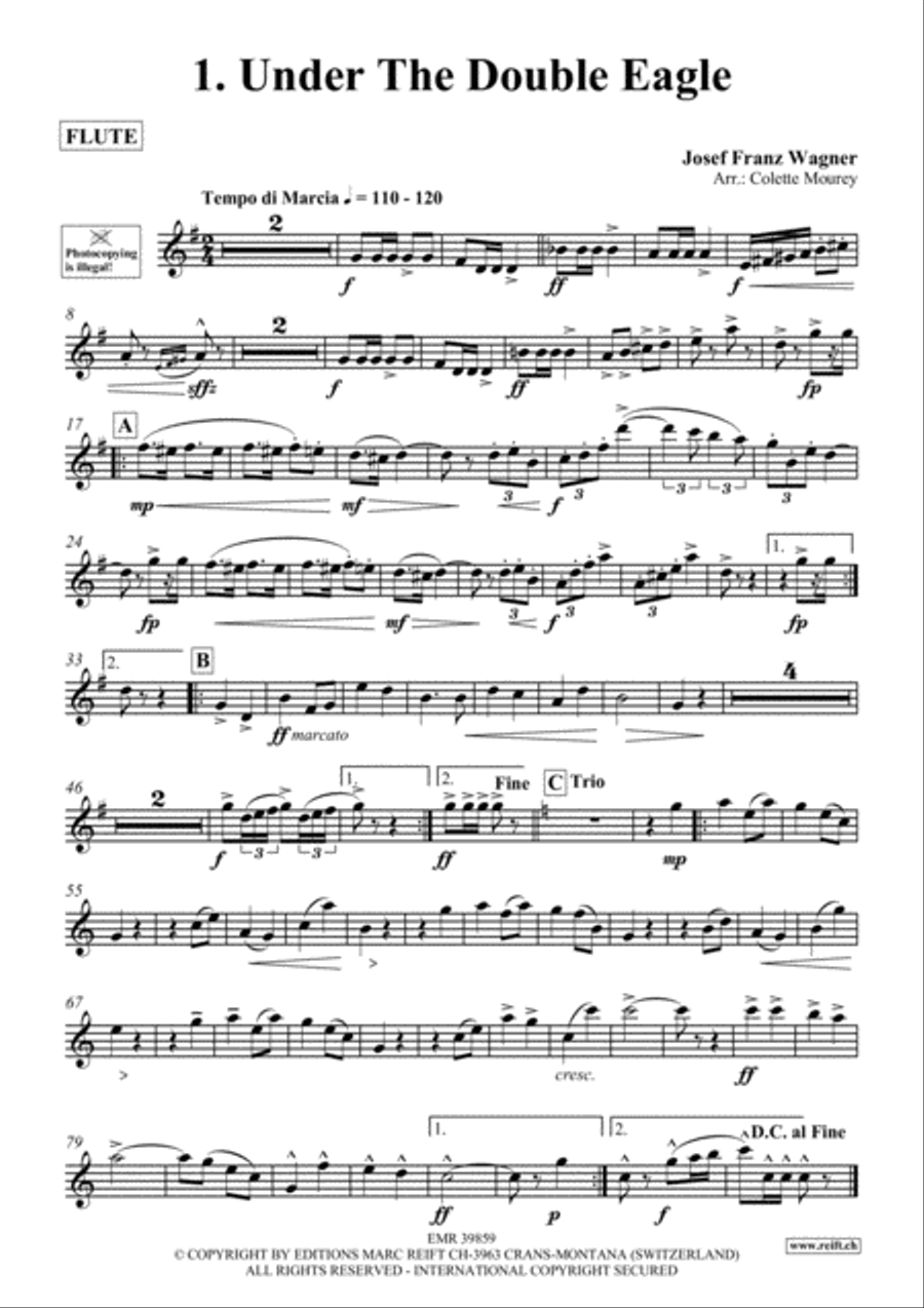 10 Greatest Famous Marches Flute Solo scores gallery preview page 2