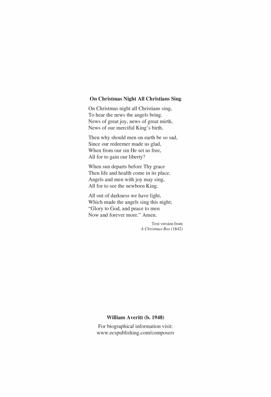On Christmas Night All Christians Sing 4-Part scores gallery preview page 1