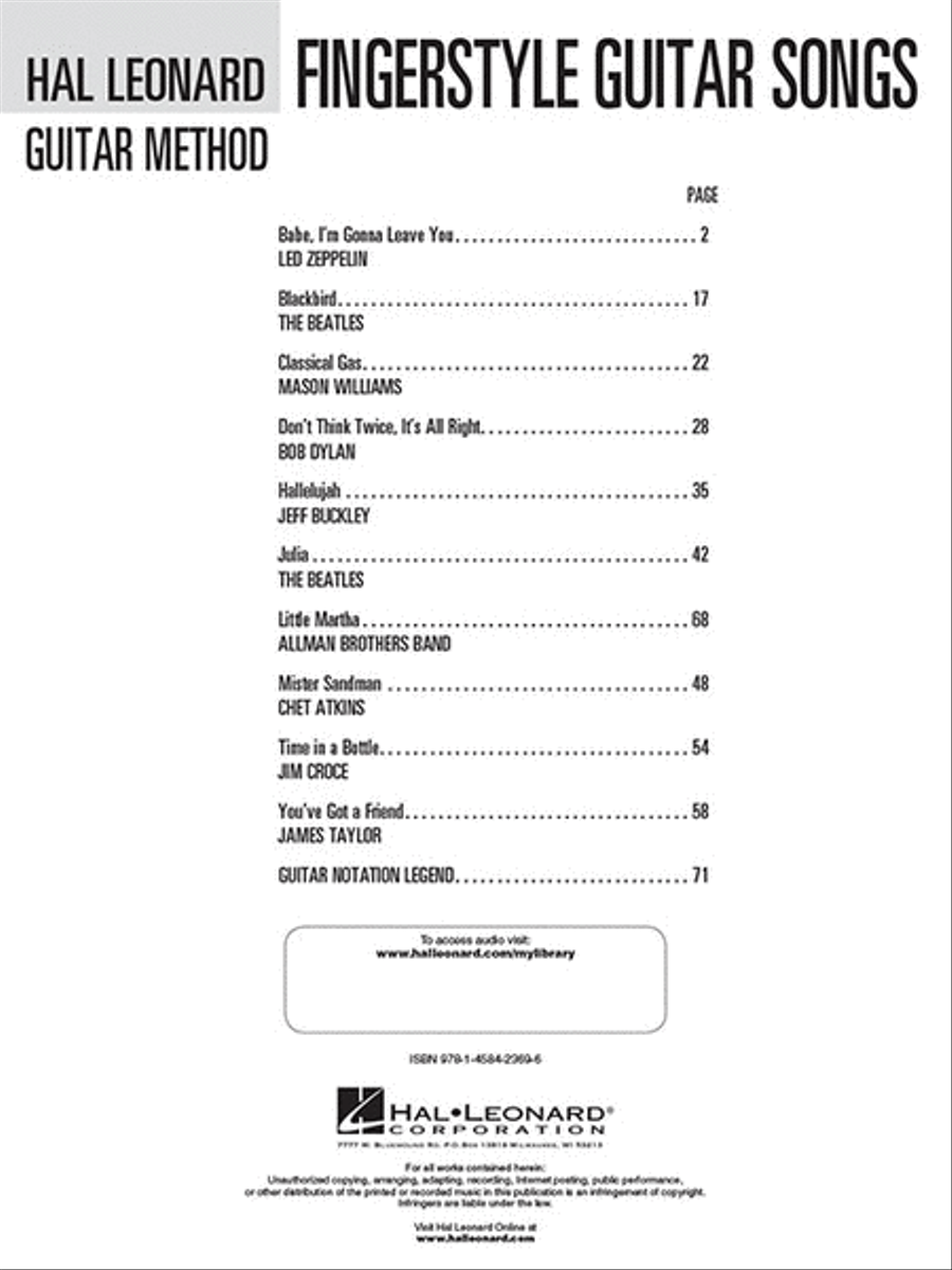 Fingerstyle Guitar Songs Fingerpicking Guitar scores gallery preview page 2