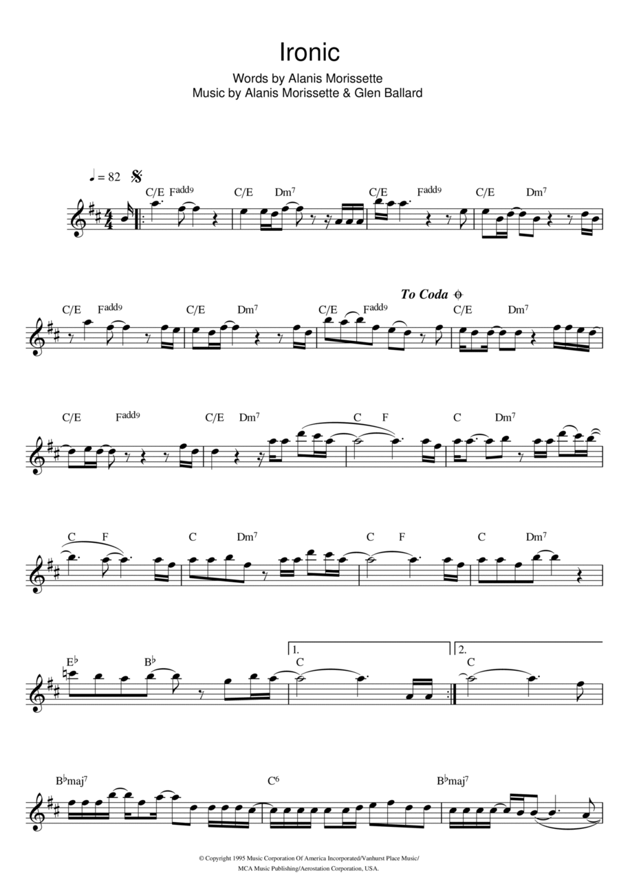Ironic Piano scores gallery preview page 1