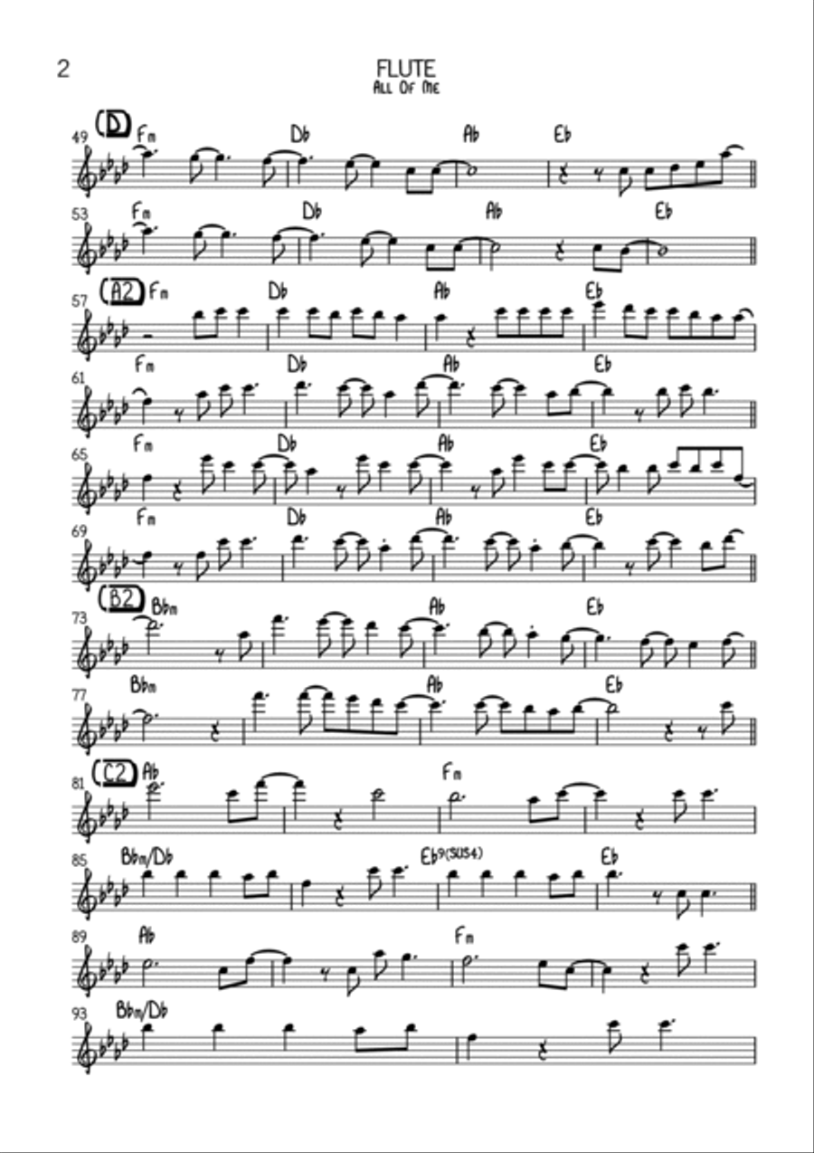 All Of Me Flute Solo scores gallery preview page 2