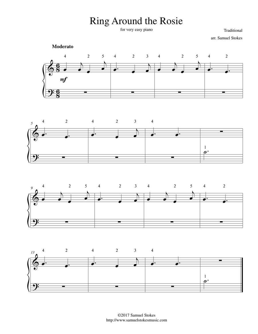 Ring Around the Rosie - for very easy piano
