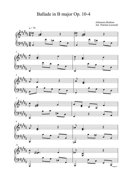 Johannes Brahms - Ballade Op.10 No 4 in B major