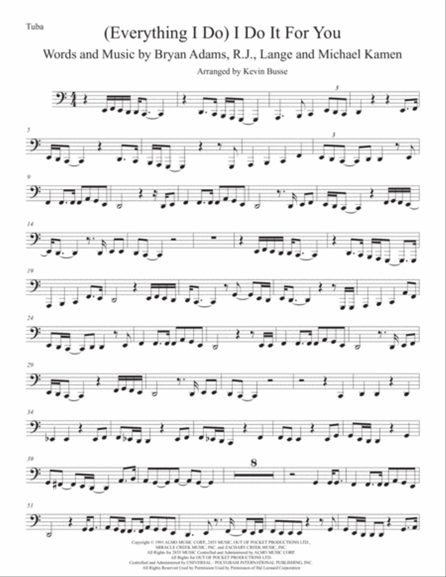 (Everything I Do) I Do It For You Tuba scores gallery preview page 1