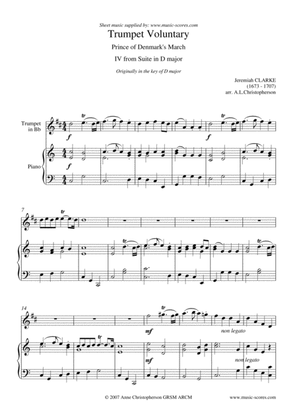 Book cover for Trumpet Voluntary, or Prince of Denmark's March - Trumpet and Piano - C major