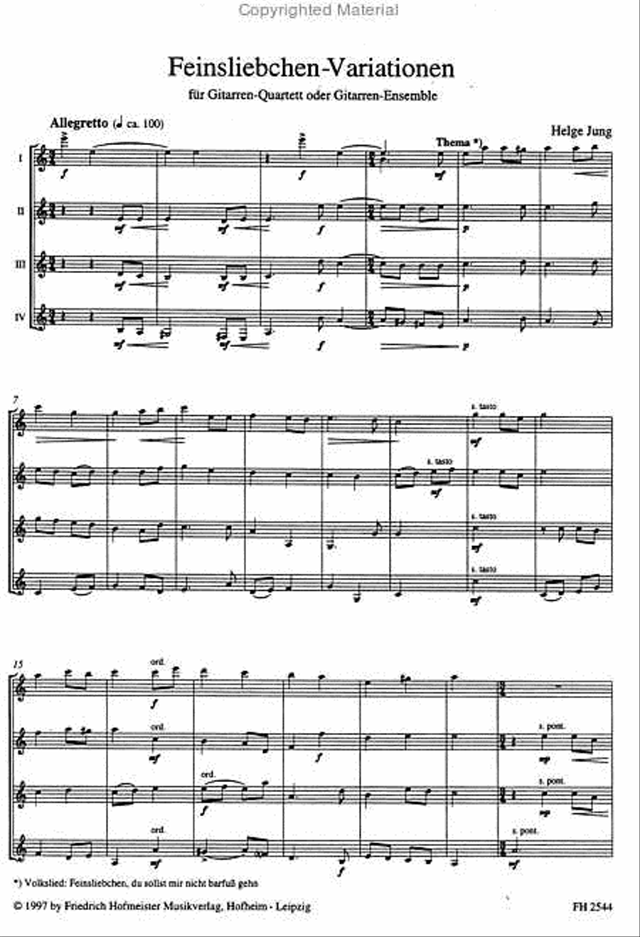 Feinsliebchen- Variationen Classical Guitar scores gallery preview page 2