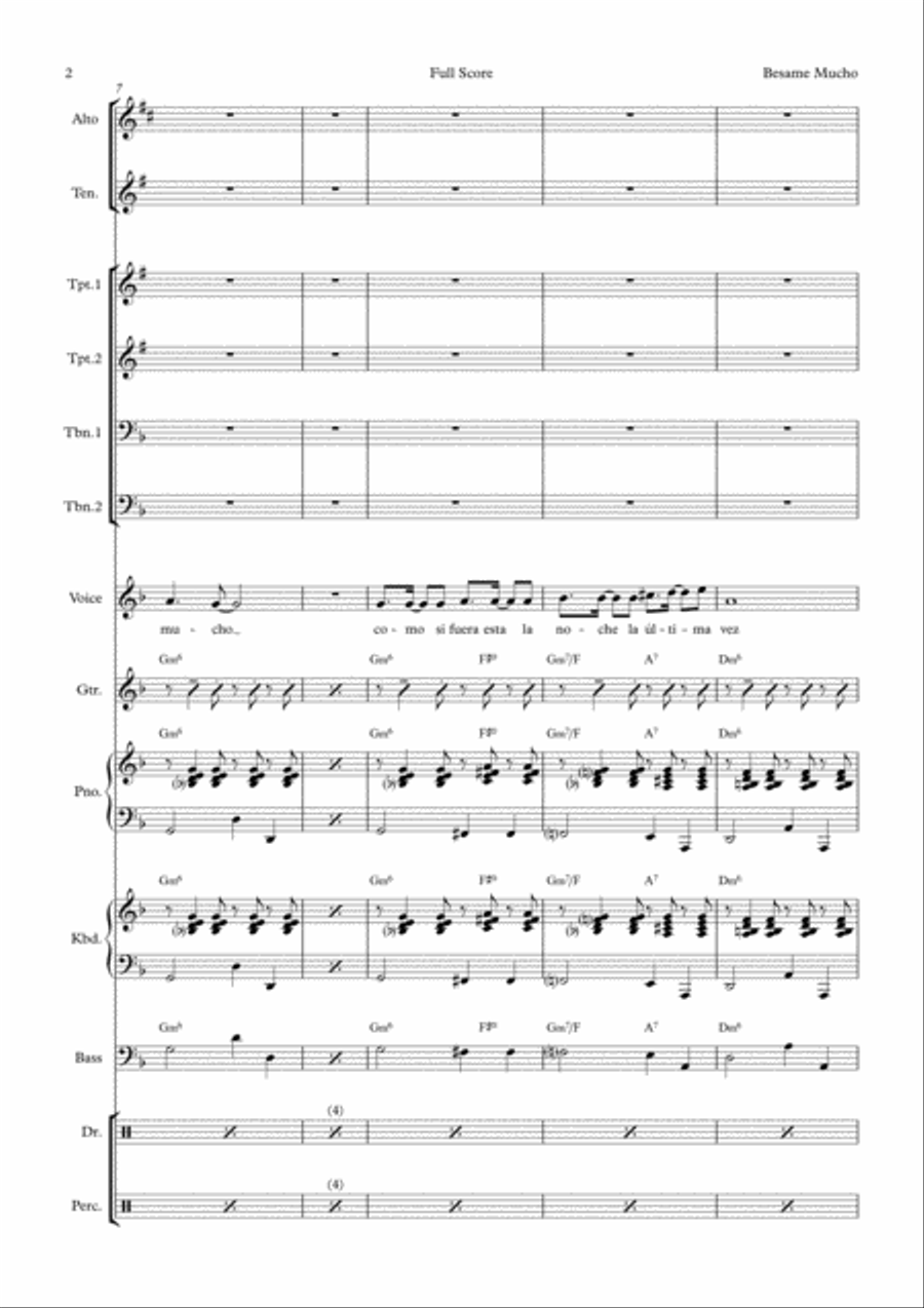 Besame Mucho (Kiss Me Much) Besame Mucho (Kiss Me Much) Tenor Saxophone scores gallery preview page 2