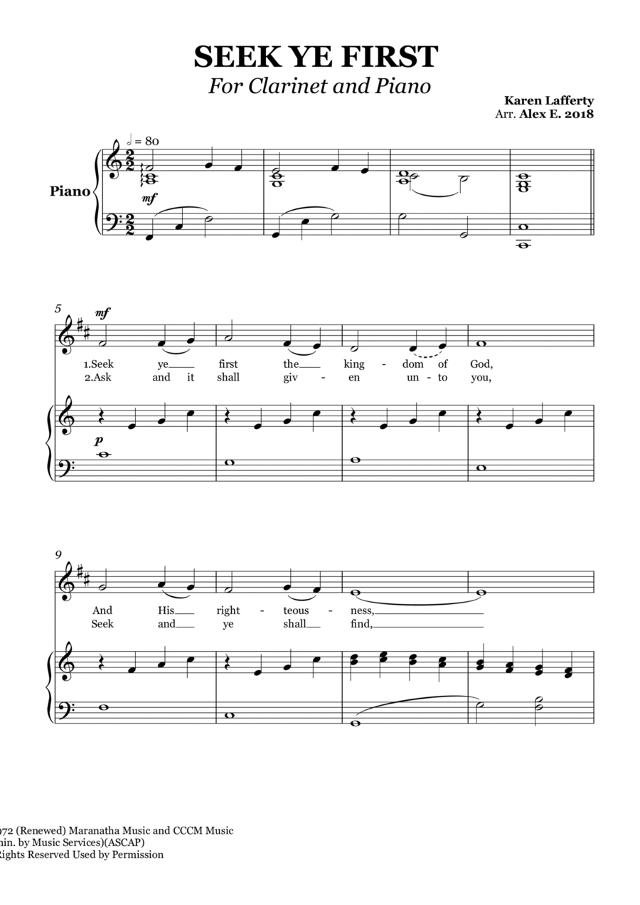 Seek Ye First Chamber Music scores gallery preview page 1