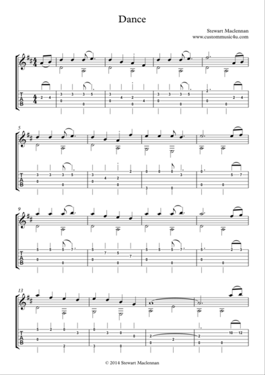 Dance Dance Acoustic Guitar scores gallery preview page 1