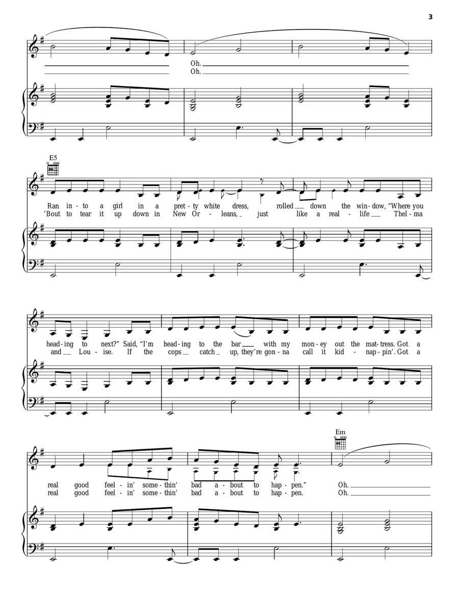 Somethin' Bad Somethin' Bad Piano, Vocal, Guitar scores gallery preview page 3
