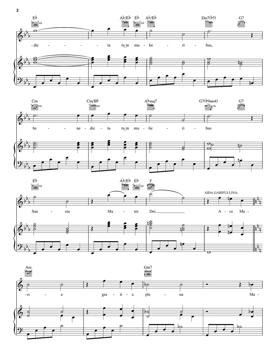 Ave Maria Pietas (feat. Aida Garifullina) Piano, Vocal, Guitar scores gallery preview page 2
