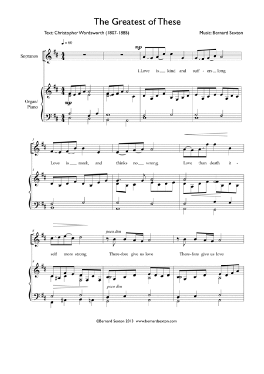 The Greatest of These 4-Part scores gallery preview page 2