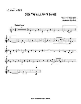 Deck The Hall With Swing (B flat Clarinet 2 part for Clarinet quartet)