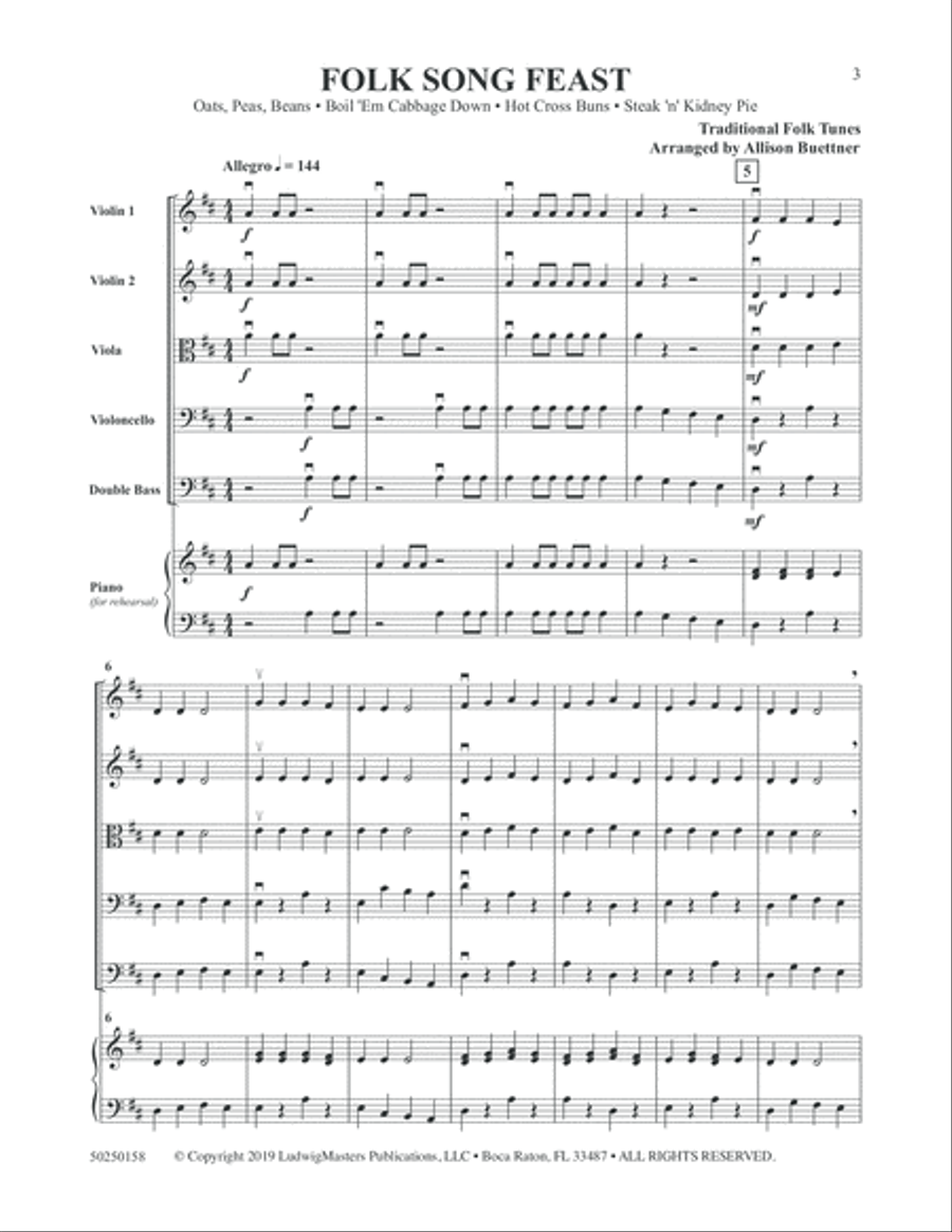 Folk Song Feast String Orchestra scores gallery preview page 3