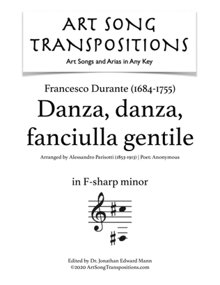 Book cover for DURANTE: Danza, danza, fanciulla gentile (transposed to F-sharp minor)