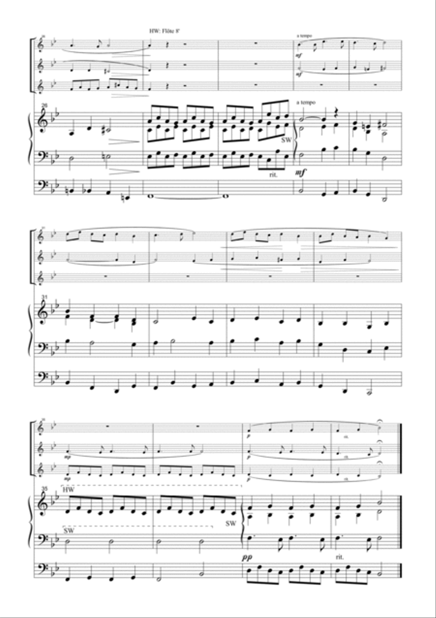 Pie Jesu Domine from "Requiem" op.48 - arrangement for three trumpets and organ image number null