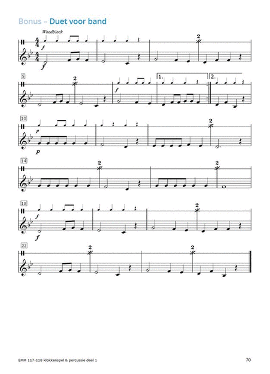Samen Leren Samenspelen Vlaams Deel 1 Percussion scores gallery preview page 8