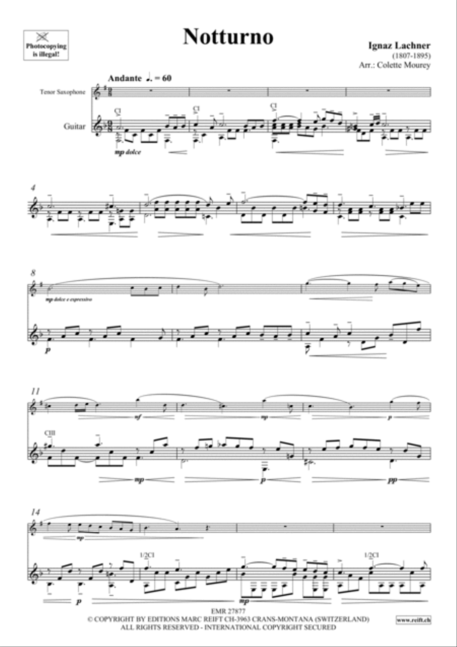 Notturno Tenor Saxophone scores gallery preview page 5