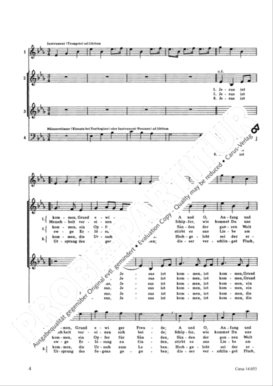 Jesus ist kommen, Grund ewiger Freude 3-Part scores gallery preview page 3