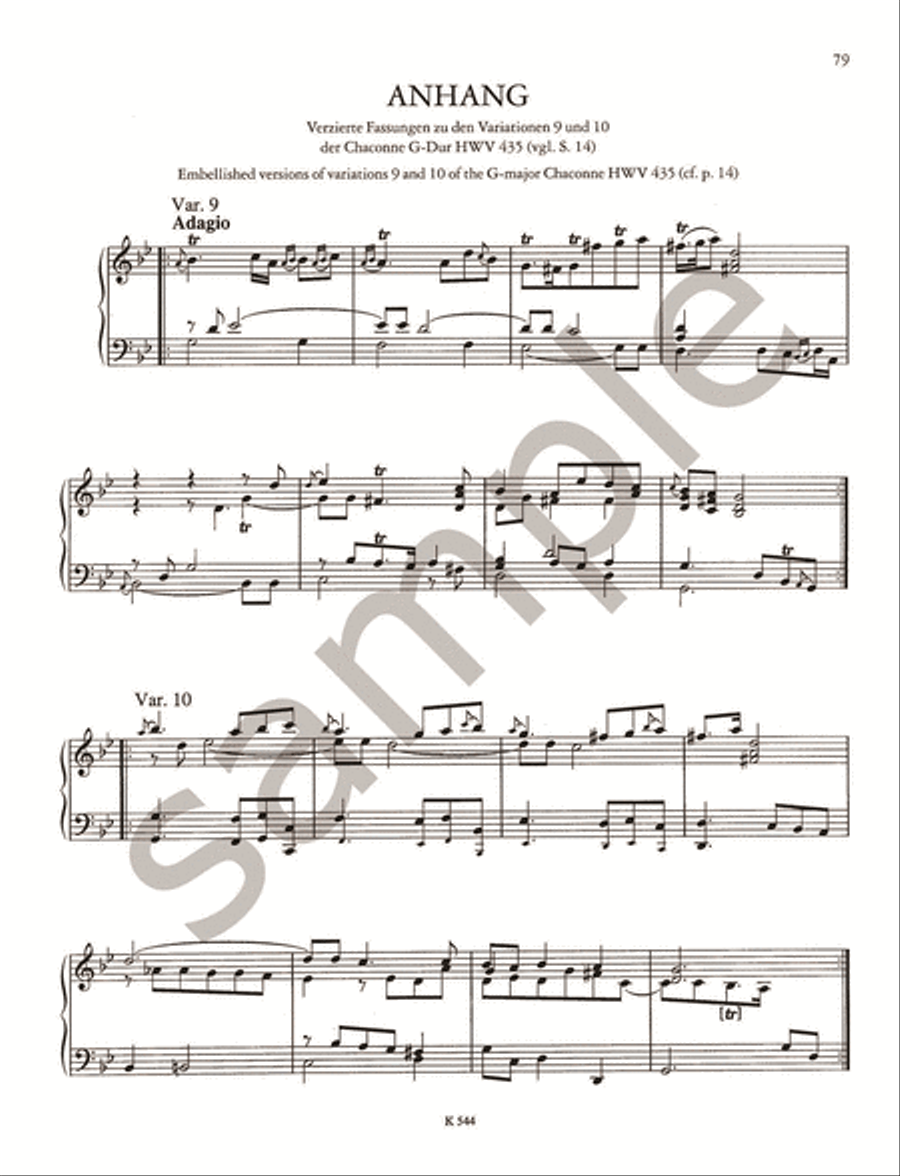 Keyboard Works -- Suites (Second Set) HWV 434-442 Piano scores gallery preview page 7