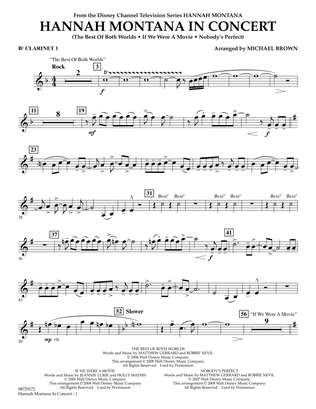 Book cover for Hannah Montana in Concert - Bb Clarinet 1