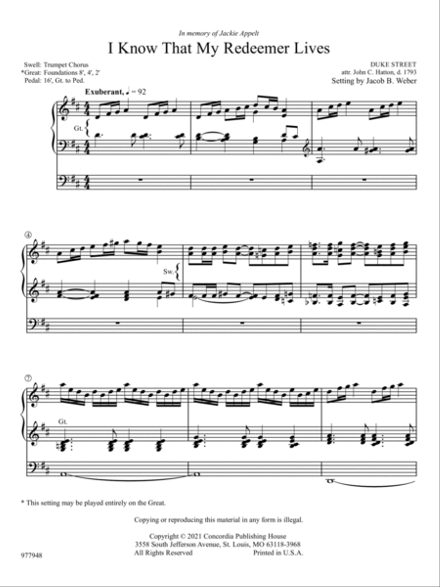 My Redeemer Lives: Five Preludes for Easter Organ scores gallery preview page 2