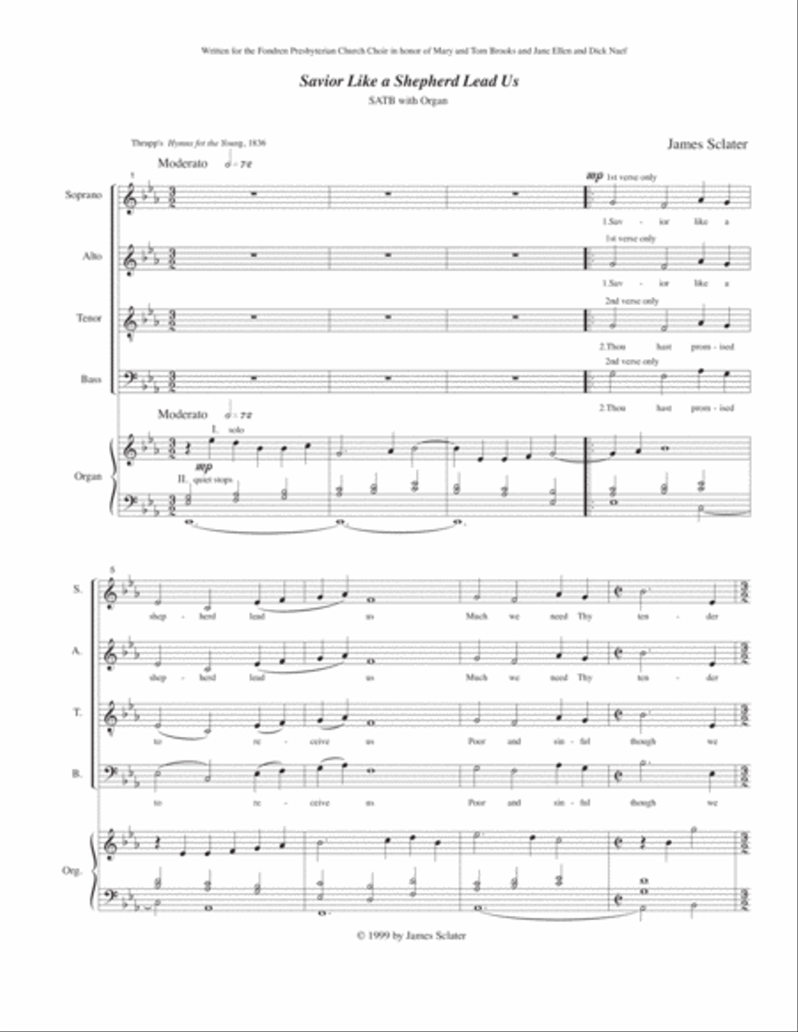 Savior Like a Shepherd Lead Us 4-Part scores gallery preview page 1