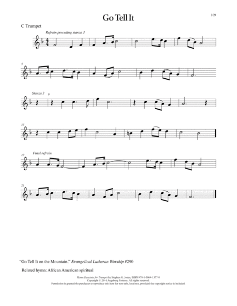 Hymn Descants for Trumpet C Trumpet scores gallery preview page 110