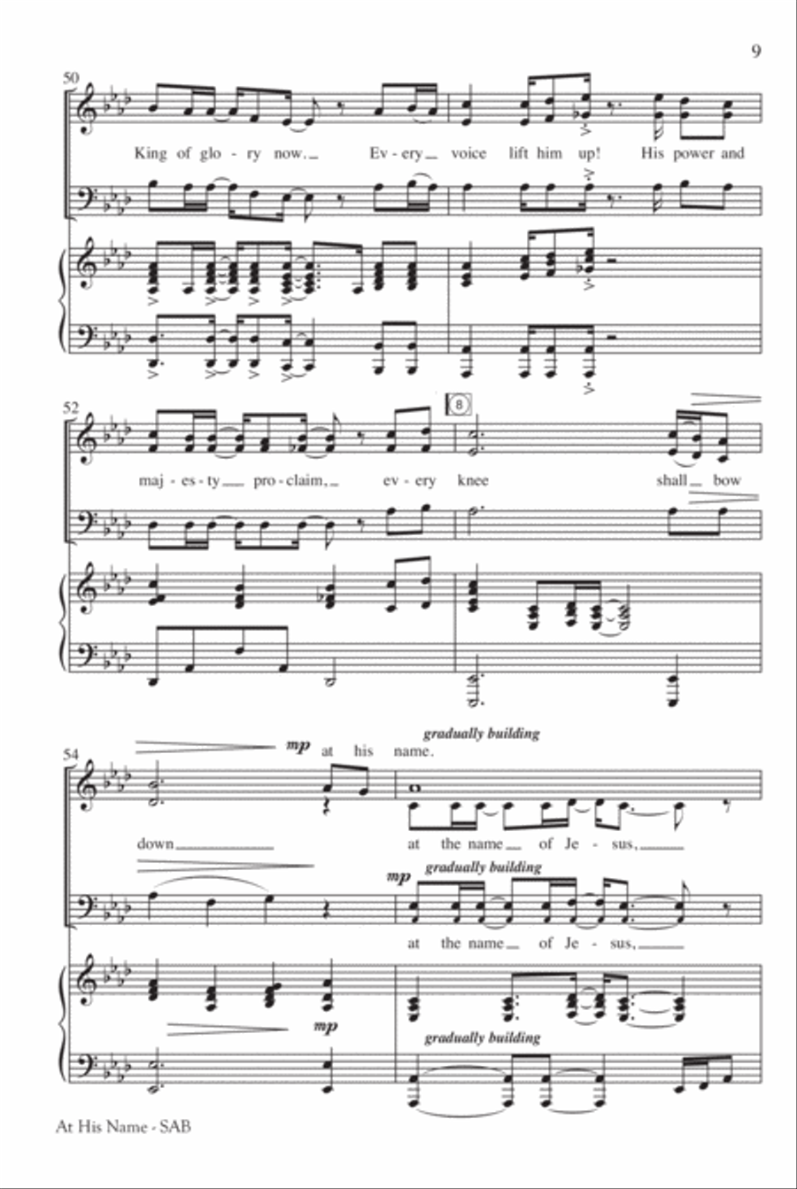 At His Name 3-Part scores gallery preview page 10