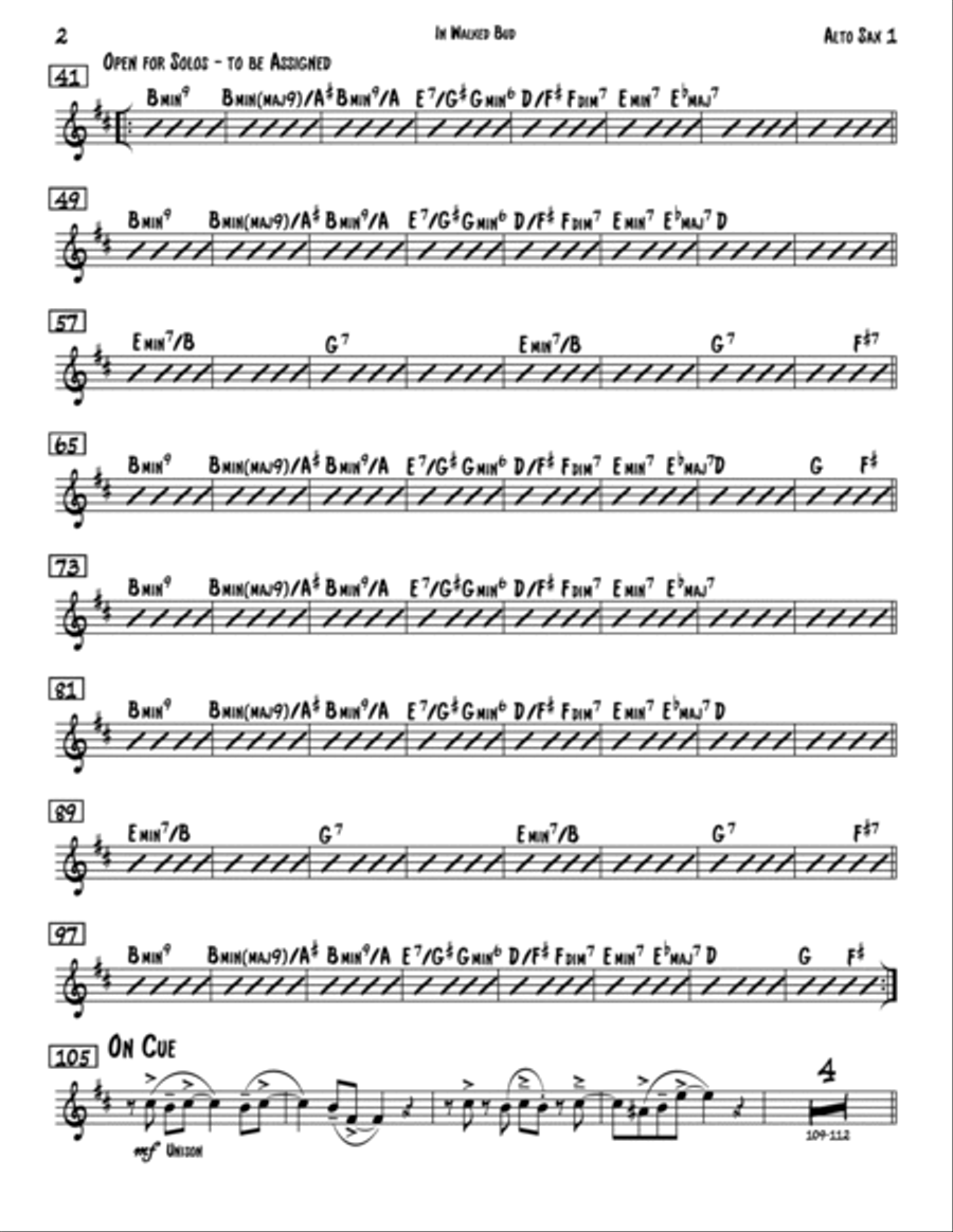 In Walked Bud Jazz Ensemble scores gallery preview page 2