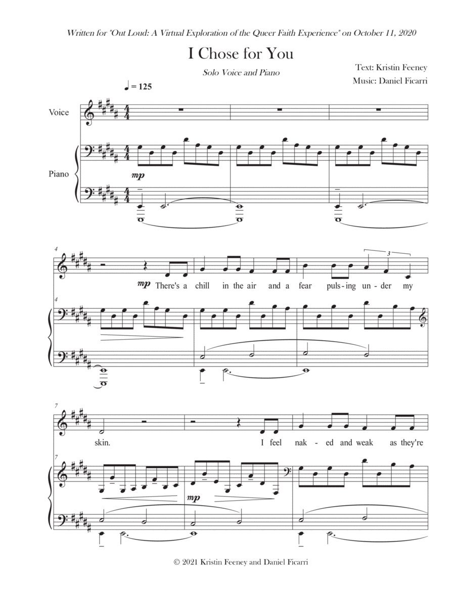 I Chose for You Voice scores gallery preview page 1