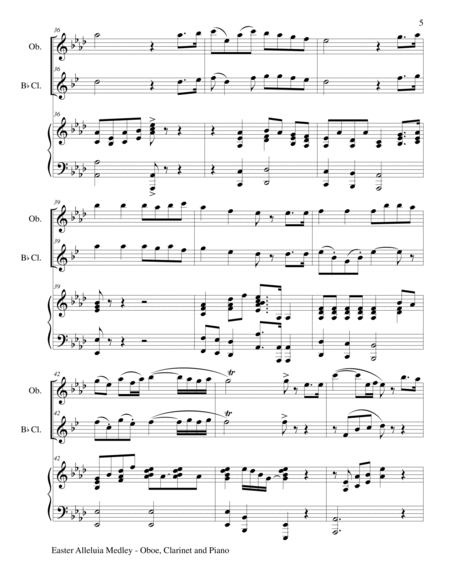 EASTER ALLELUIA MEDLEY (Trio – Oboe, Bb Clarinet/Piano) Score and Parts image number null