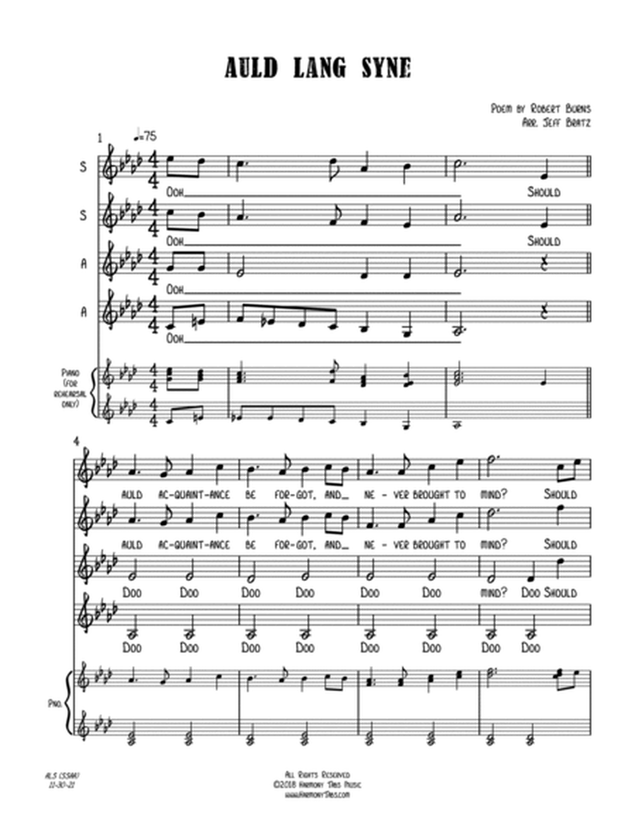 Auld Lang Syne (SSAA A Cappella) image number null