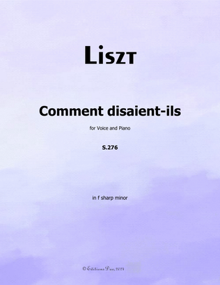 Comment disaient-ils, by Liszt, in f sharp minor