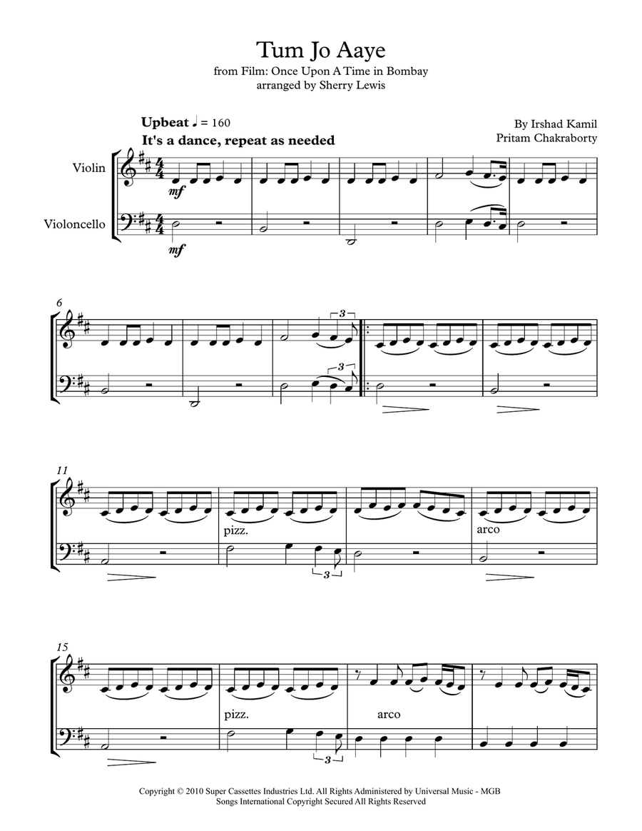 Tum Jo Aaye Tum Jo Aaye String Duet scores gallery preview page 4