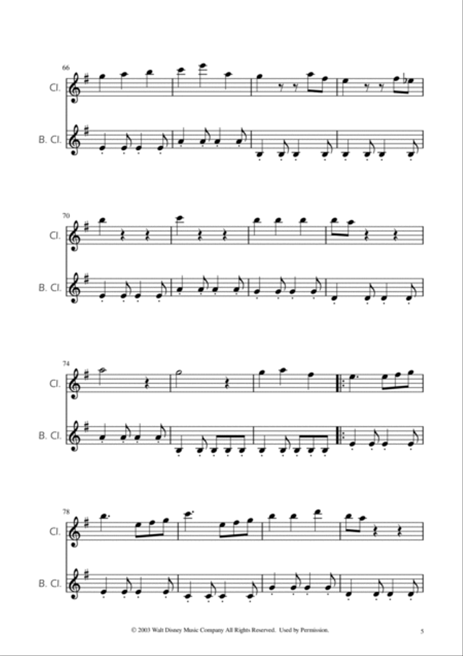 He's A Pirate Clarinet Duet scores gallery preview page 5